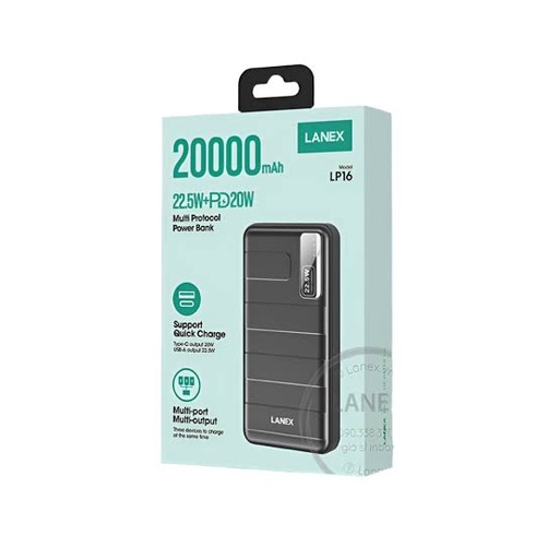 باور بانك سعة 20000 الف مللي امبير من لانيكس / lanex power bank 20000mAH