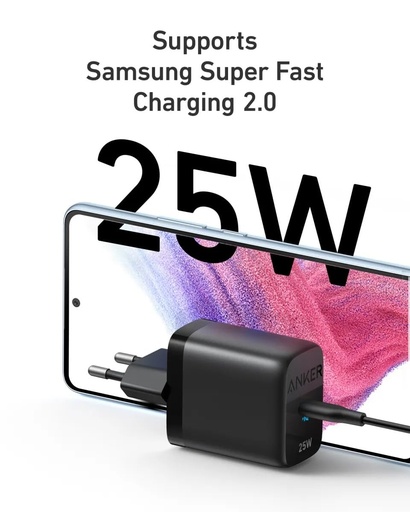 شاحن سريع 25 واط لأجهزة سامسونج من انكر / anker fast charger for samsung 25 watt